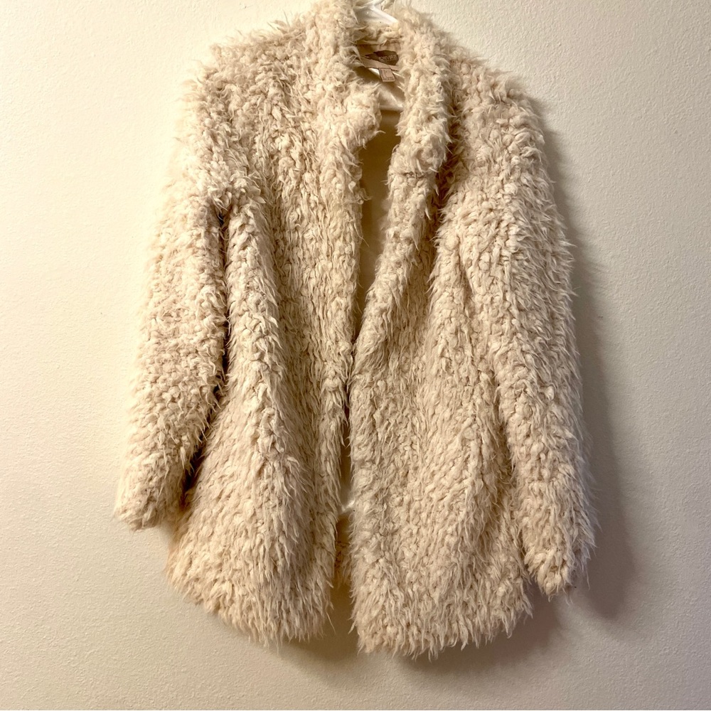 White Faux Fur Coat - Fuzzy Cream Colored Coat - Cozy Jacket - Fall Style